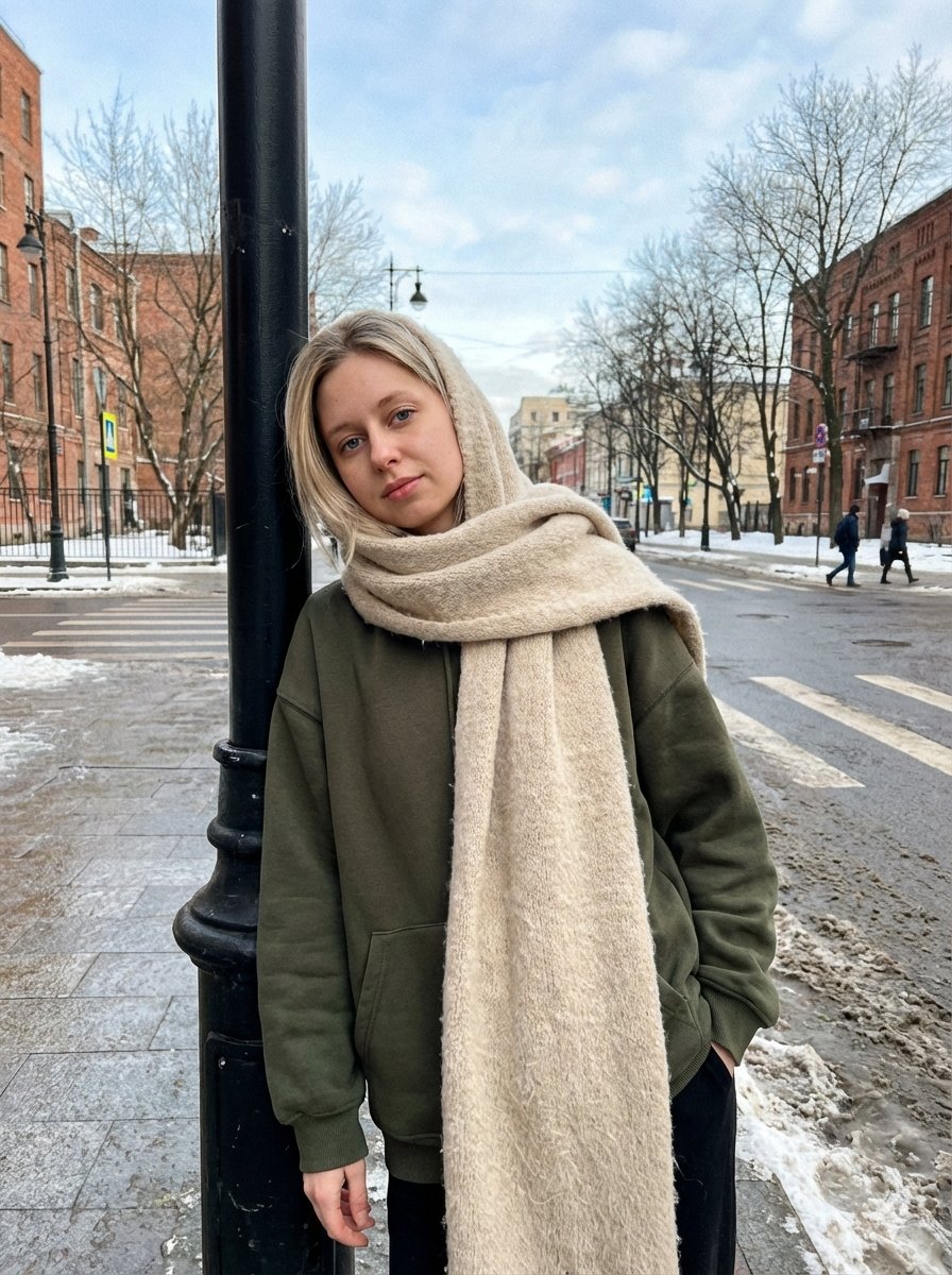 雪后冷调街头的慵懒随拍