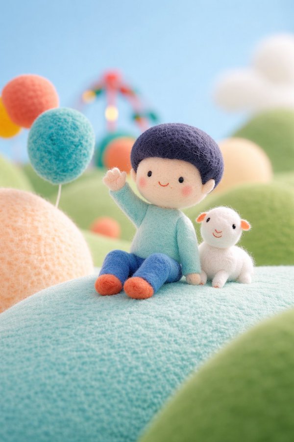 凝脂羊毛微型制品