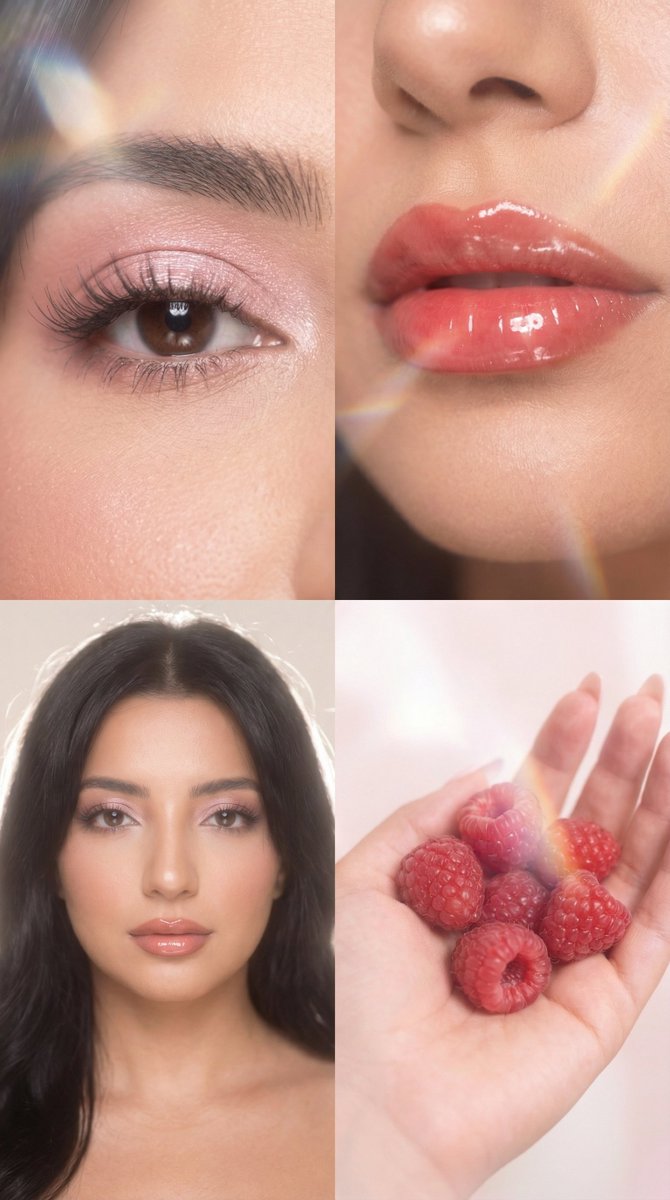 草莓牛奶玻璃光晕美妆大片