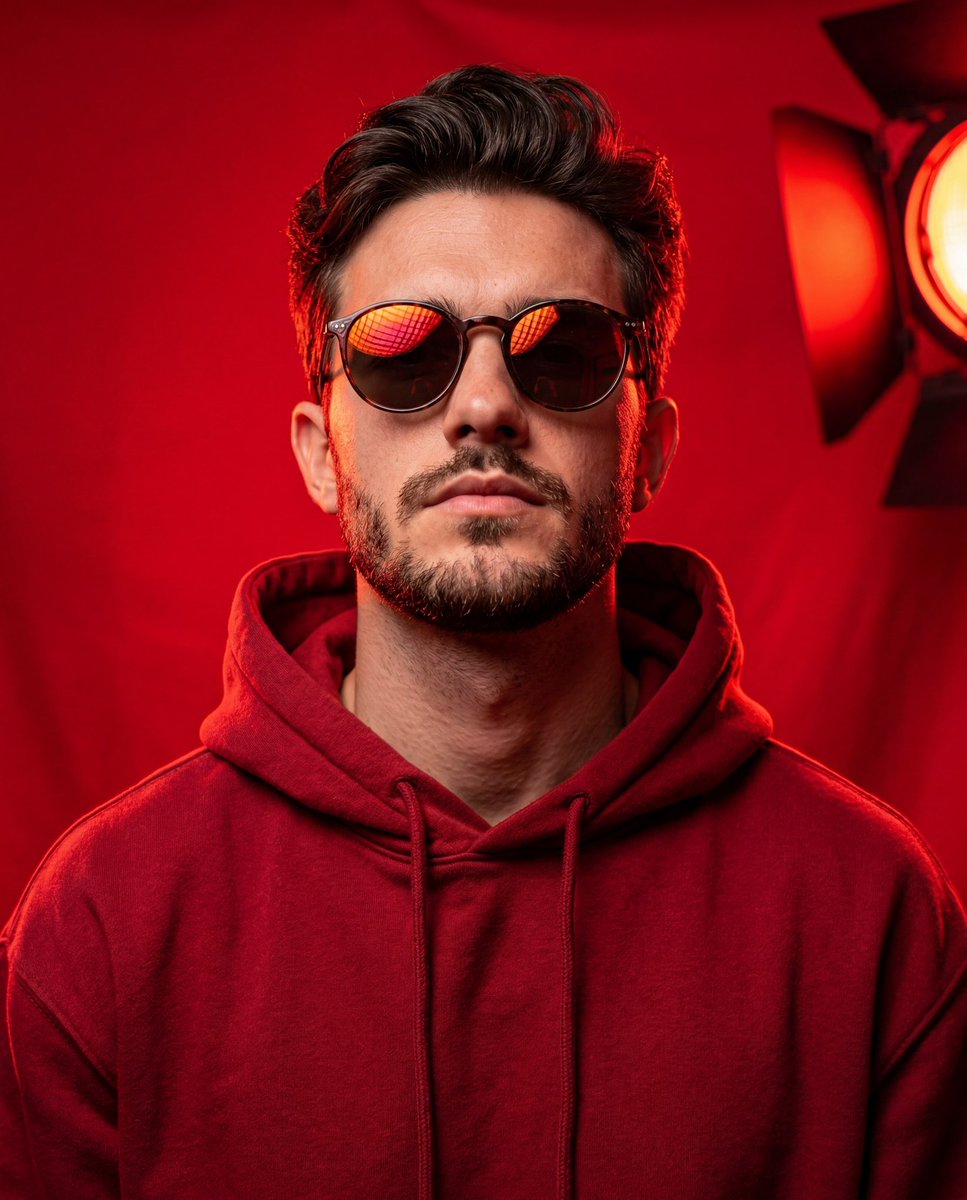 震撼视觉的红调酷飒肖像