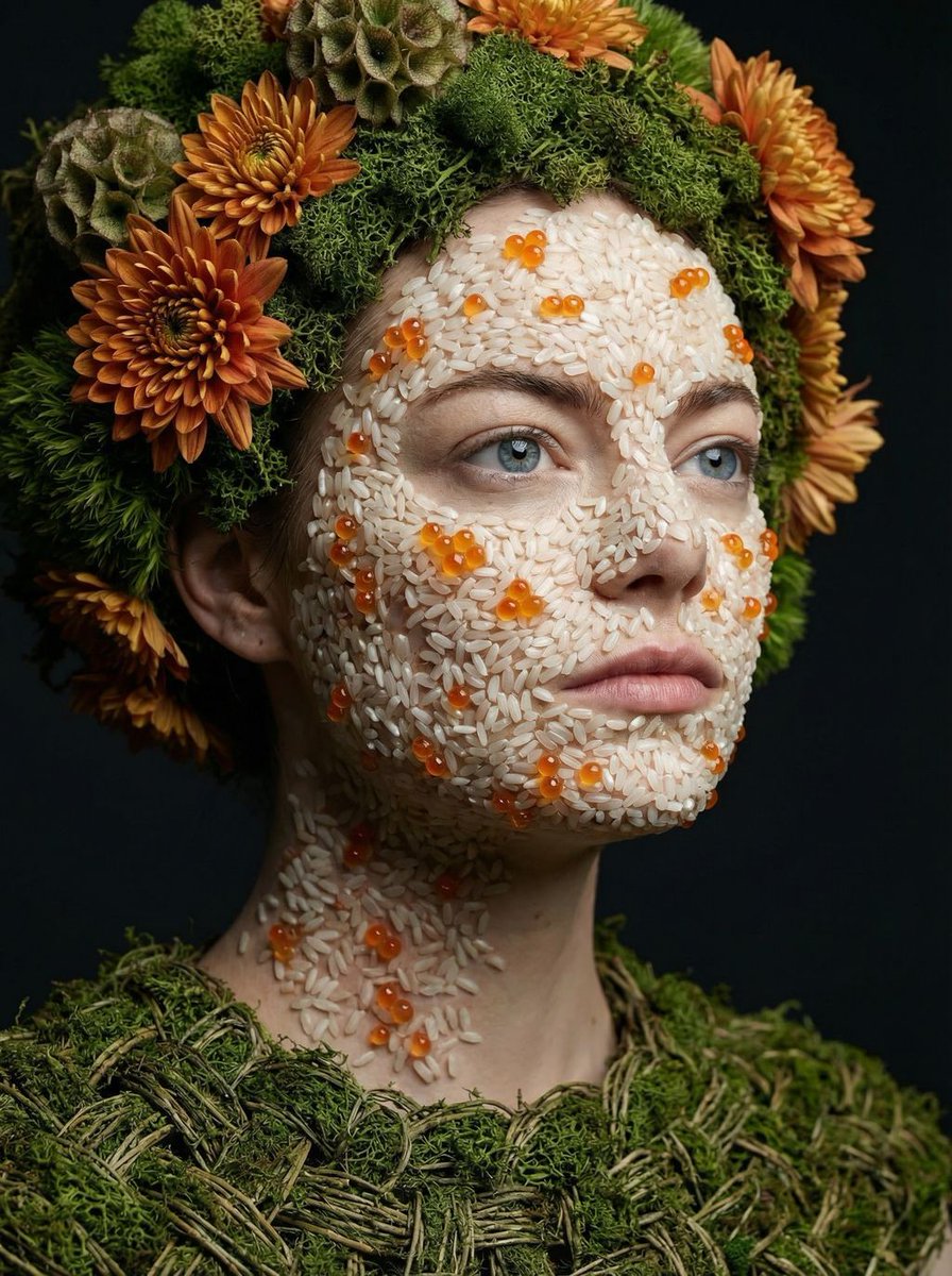 覆满米粒鱼籽的超现实缪斯