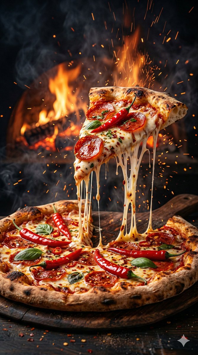 烈焰中悬浮的火红辣椒