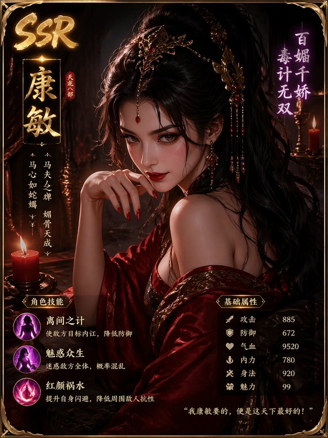 天龙八部康敏妖妇角色SSR卡