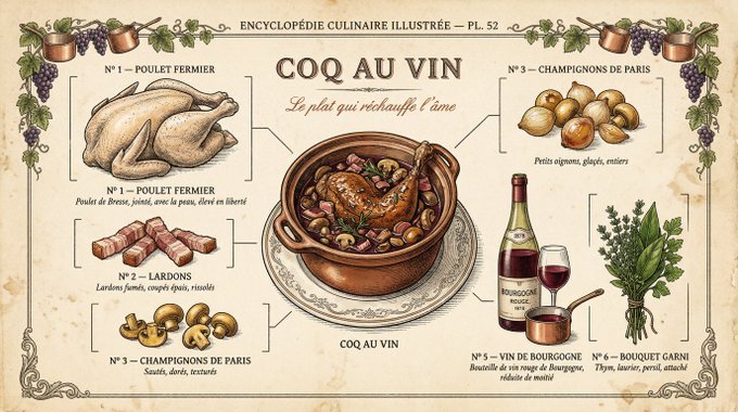 复古植物学风格的精致手绘美食分解图