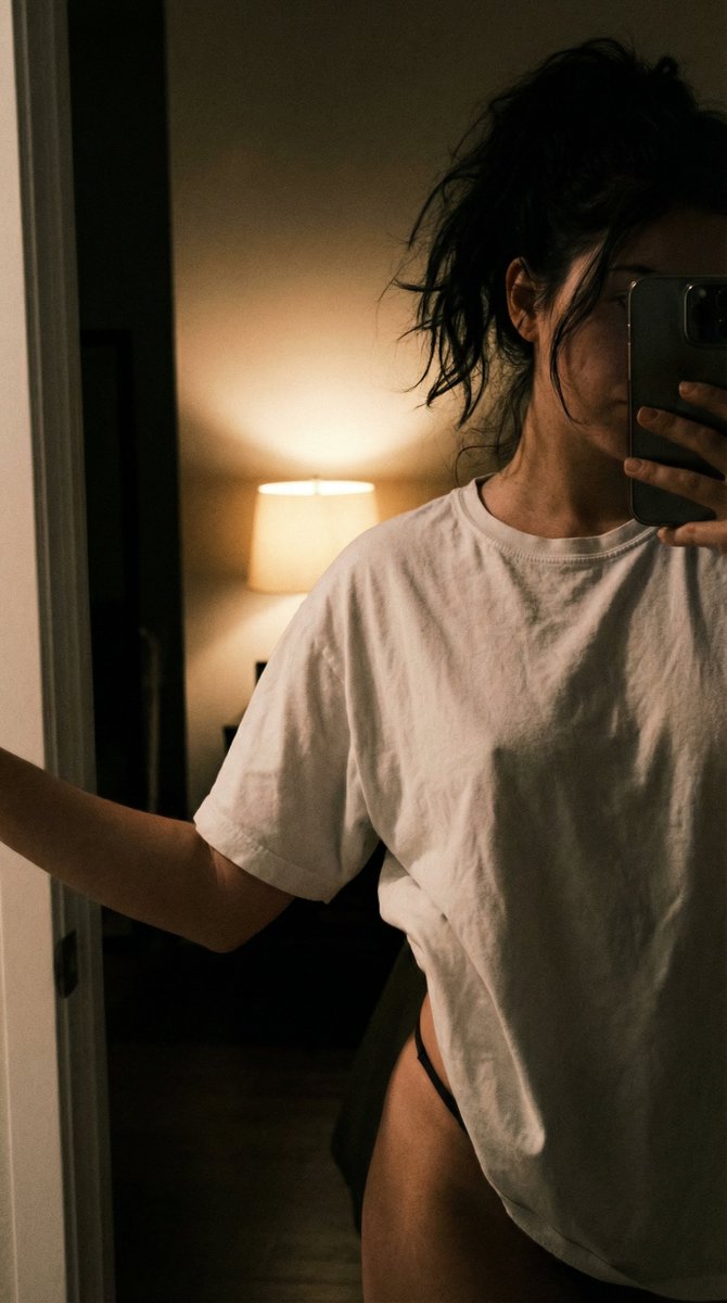 暖光卧室里的慵懒少女