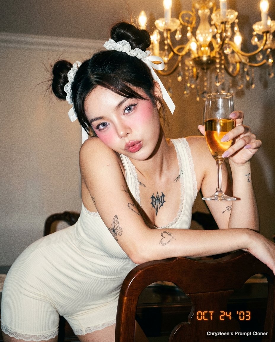 千禧闪光灯下的随性派对辣妹